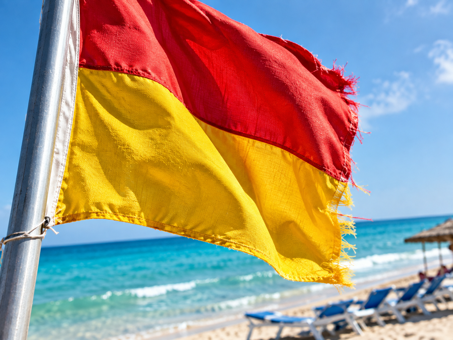 Spain beach safety flag on a Majorca